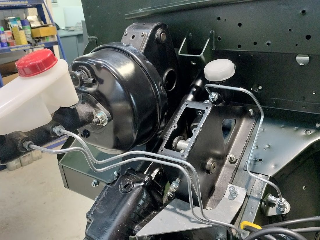 Master cylinder and servo plumbed in with new hard lines