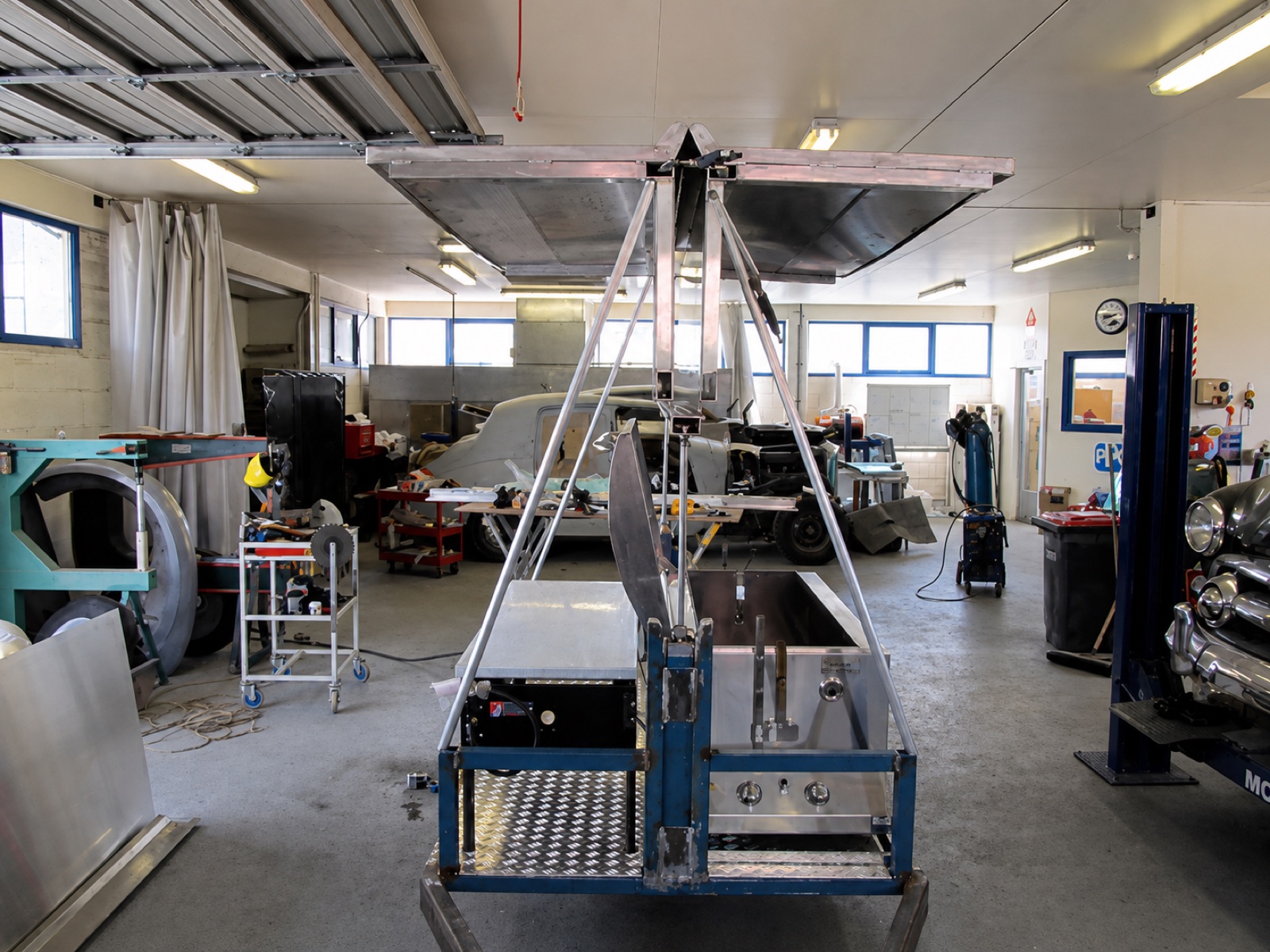 Chassis and frame work in the Geraldine workshop