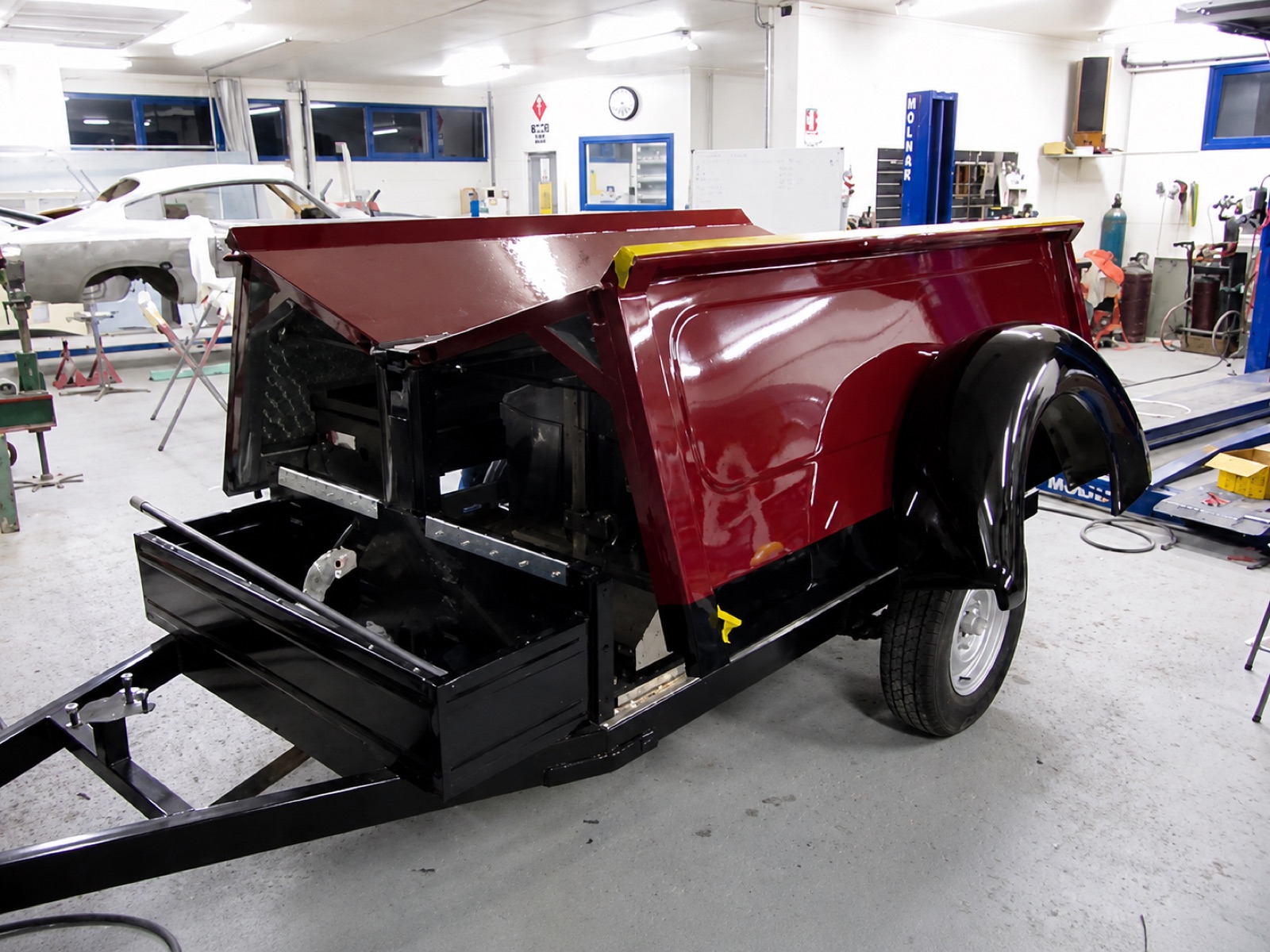 Fabricated gullwing BBQ trailer built in the Geraldine workshop