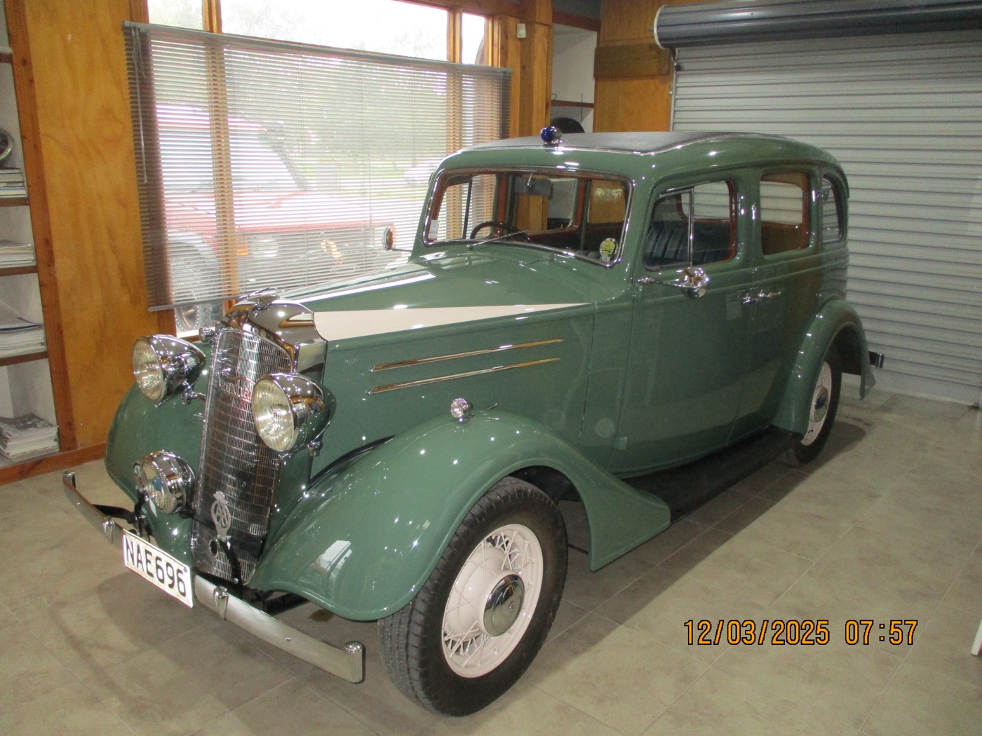 The restored 1936 Vauxhall DX finished in deep green